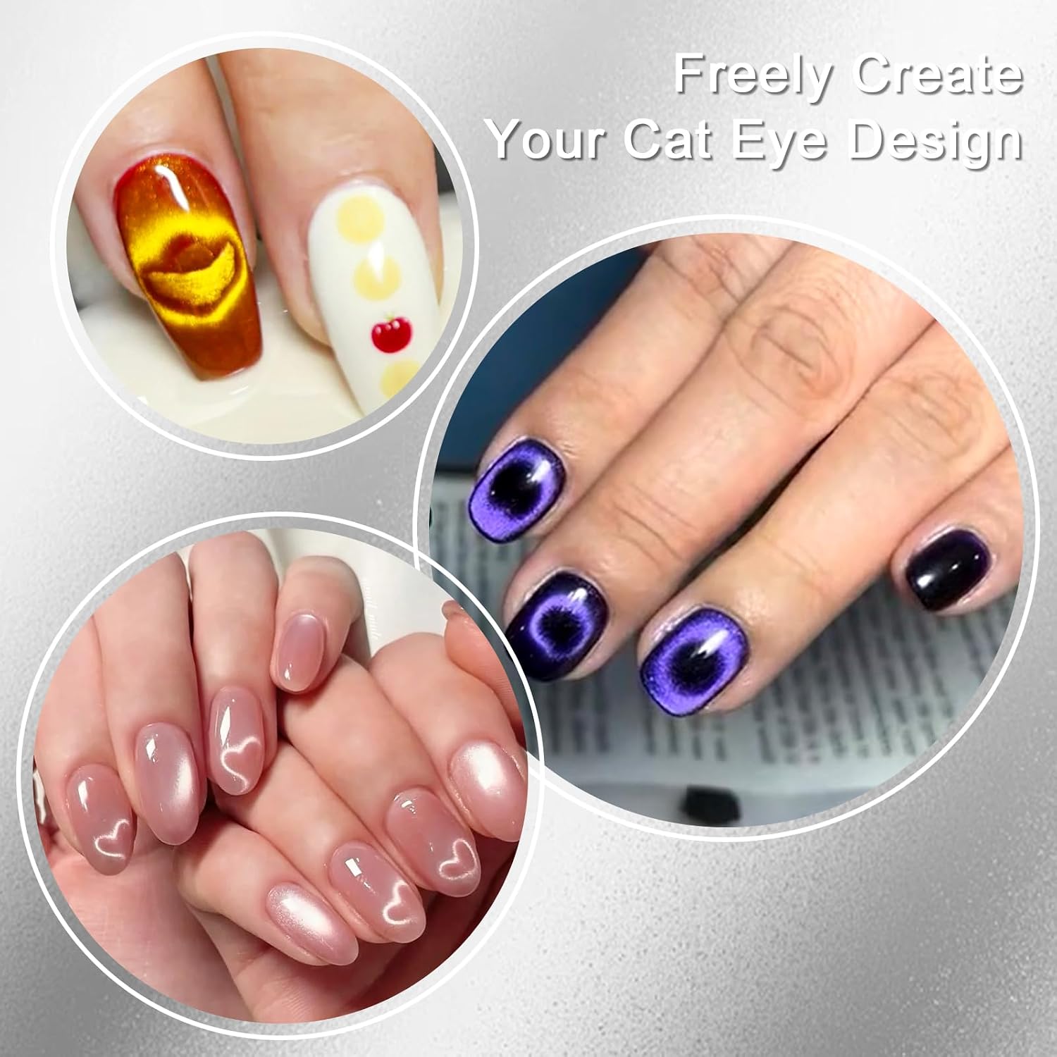 Allstarry Heart Magnet for Nails, 5 Wires Cat Eye Tool