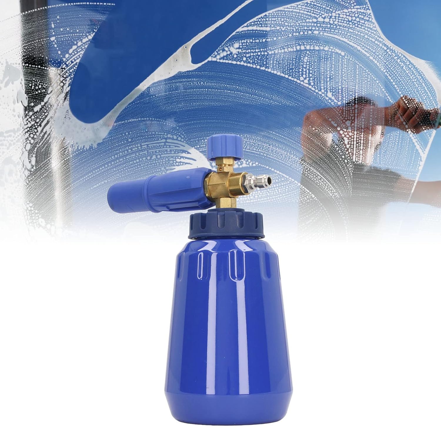 1L 4000psi Tool Daily Foam Cannon with 1/4in NPT Quick Connect Pressure Washer Foam Generator (Blue)