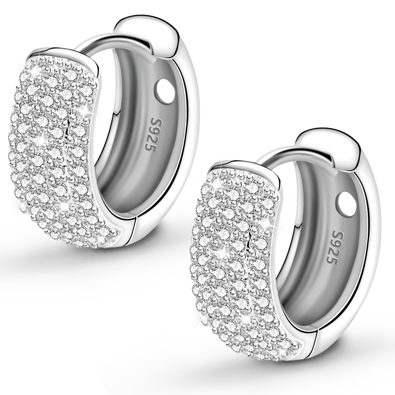 Orecchini Donna Cerchio Argento 925, Orecchini Donna Oro Oorecchini Cerchio Oro 18k Orecchini Uomo Cerchio Diamanti Orecchini Cuore Piccoli Earrings for Women Moda Gioielli Regali per Lei