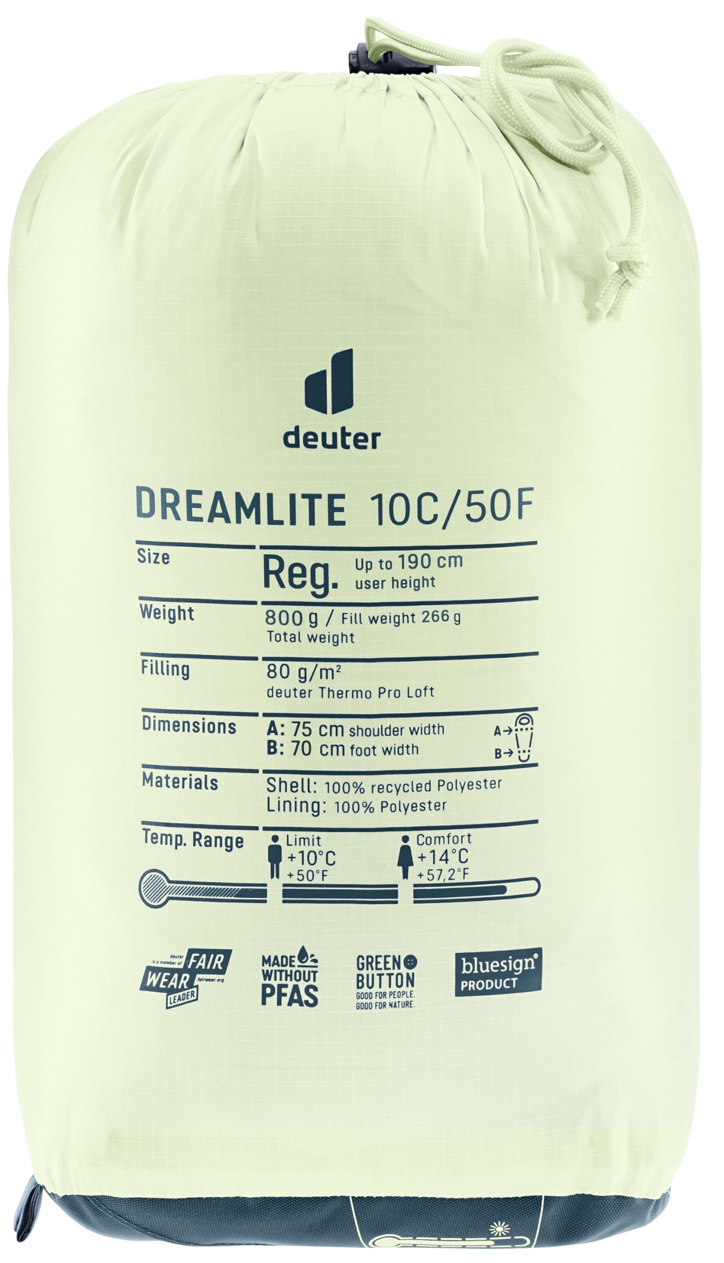 deuter Dreamlite 10C/50F ultraleichter Kunstfaserschlafsack