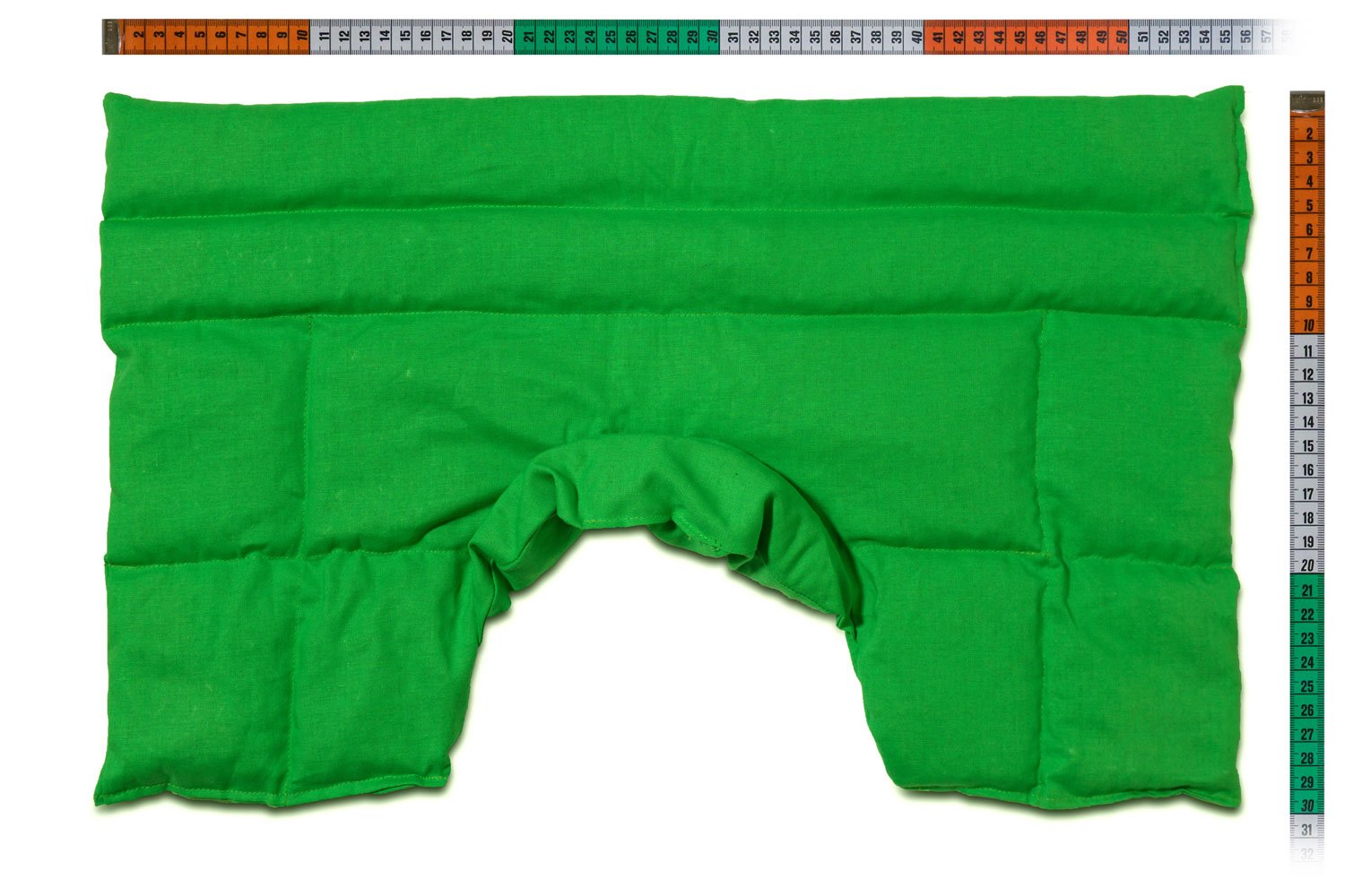 Cuscino termico cervicale XL con farro bio, per collo, spalle e schiena. (verde chiaro, Farro bio) Cuscino termico utilizabile caldo e freddo, riscaldabile nel mircoonde e forno