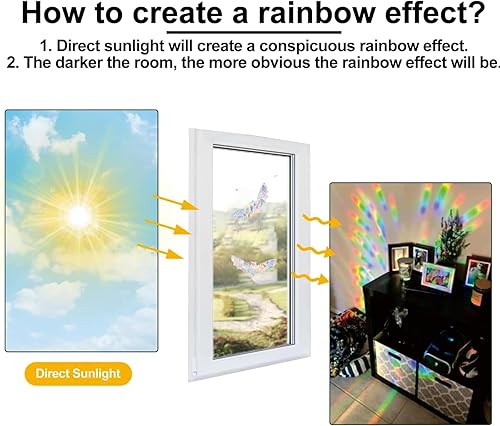 Miniatura 6 de 30 calcomanías de mariposa para ventana, anticolisión para salvar a los pájaros de colisiones de ventanas, adhesivos de vinilo prismático no