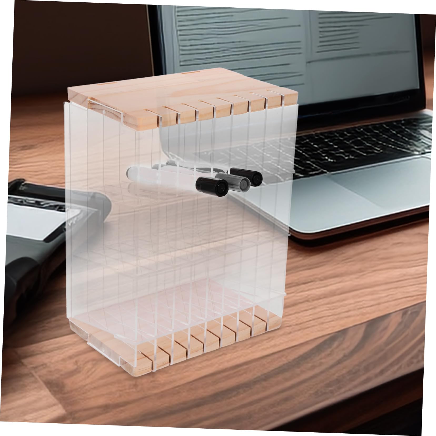 Angoily Acryl Stiftehalter mit Fächern für Schreibtisch, Büro und Schule