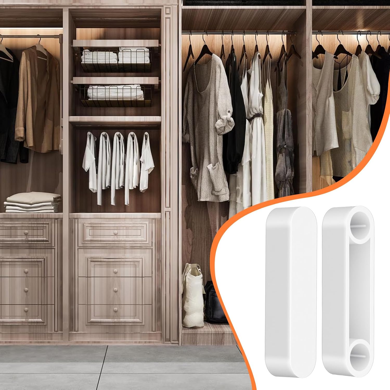 4 Piece Plastic Wire Shelf End Cap Plastic Rod Spacer Caps White Closet Rod End Caps Closet System Parts Accessories Shelf Covers for Wire Shelves