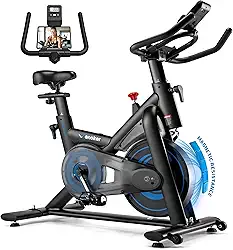 Wenoker Bicicleta ergométrica, bicicleta ergométrica de resistência magnética para casa, bicicleta interna com silencioso, volante pesado e monitor LCD aprimorado, até 160 kg