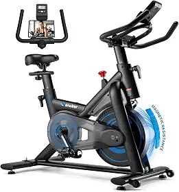 Wenoker Bicicleta ergométrica, bicicleta ergométrica de resistência magnética para casa, bicicleta interna com silencioso, volante pesado e monitor LCD aprimorado, até 160 kg