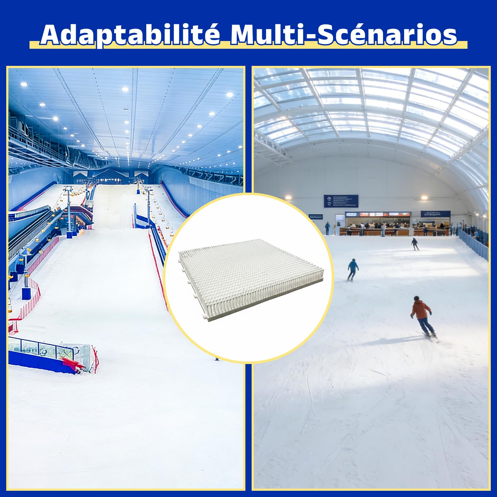 Tapis de Ski Intérieur, Tapis d‘entraînement de Ski à Domicile, Appareil Multifonction pour Simuler Le Ski sur Sol Sec, pour Entraînement et Pratique du Ski sans Neige