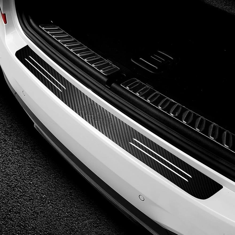 MEIDUN Fiber Carbone ArrièRe Protection Des Pare-Chocs Pour Peugeot 106 107 108 206 207 208 2008 3008 306 308 307 508 407 GT Line, Plaque Seuil De Coffre Car Styling, Film Anti-Rayures Autocollant