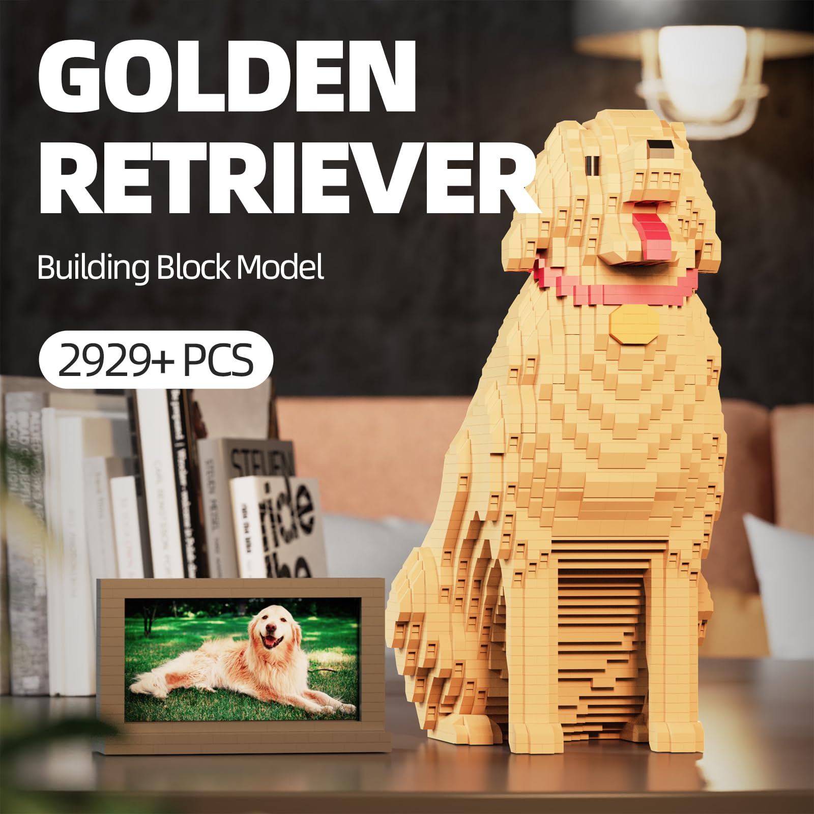 HJPLPXH Animal Dog Adorable Pet Golden Retriever Micro Building Blocks Set including Secret Hidden Storage Box Inside! Ideal Toy for Dog Lovers Kids & Adults - Image 2