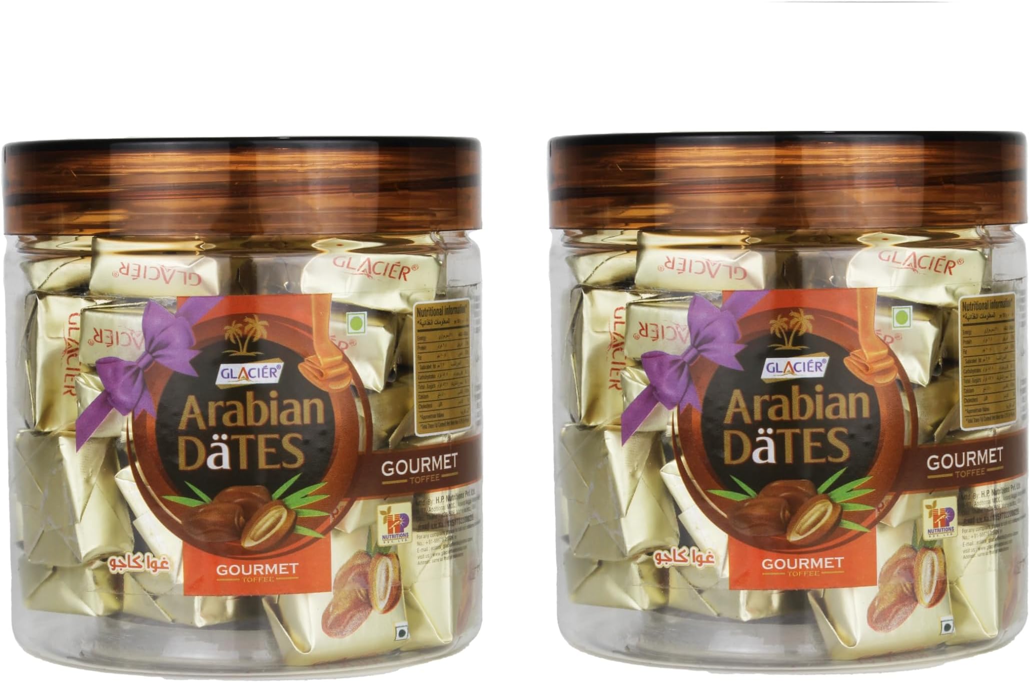 Arabian Dates Toffee | Cream Caramel Khajoor Toffee Enriched with Natural Dates | Healthy & Tasty Toffees | Pack of 2 / 250gmx 2 / 40pcsx2