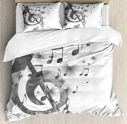 Miniatura 87 de Ambesonne - Funda de edredón multicolor disponible en tres tamaños y en diferentes colores, Tela, Beige, King