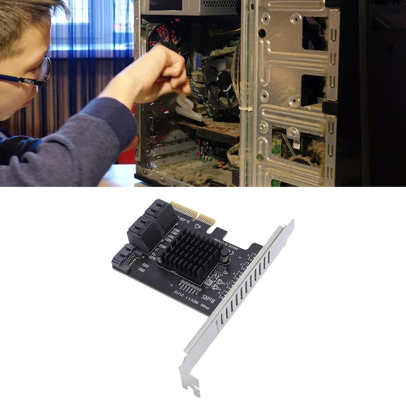 Cocoarm Scheda di Espansione PCIe, 5 Porte 3.0 6Gbps