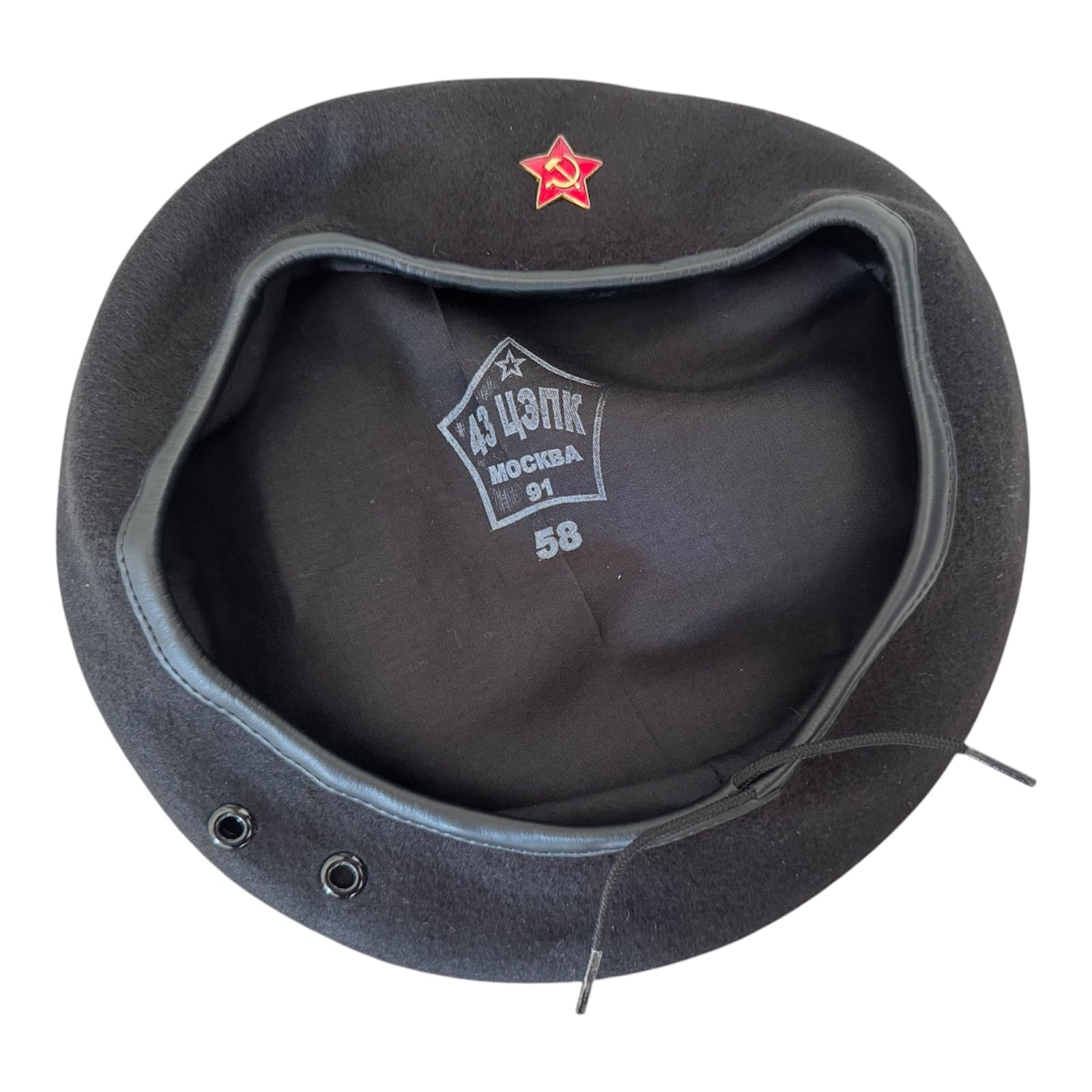 USSR Soviet Russian Army Uniform Black Che Guevara Style Beret Hat Cap Small Badge