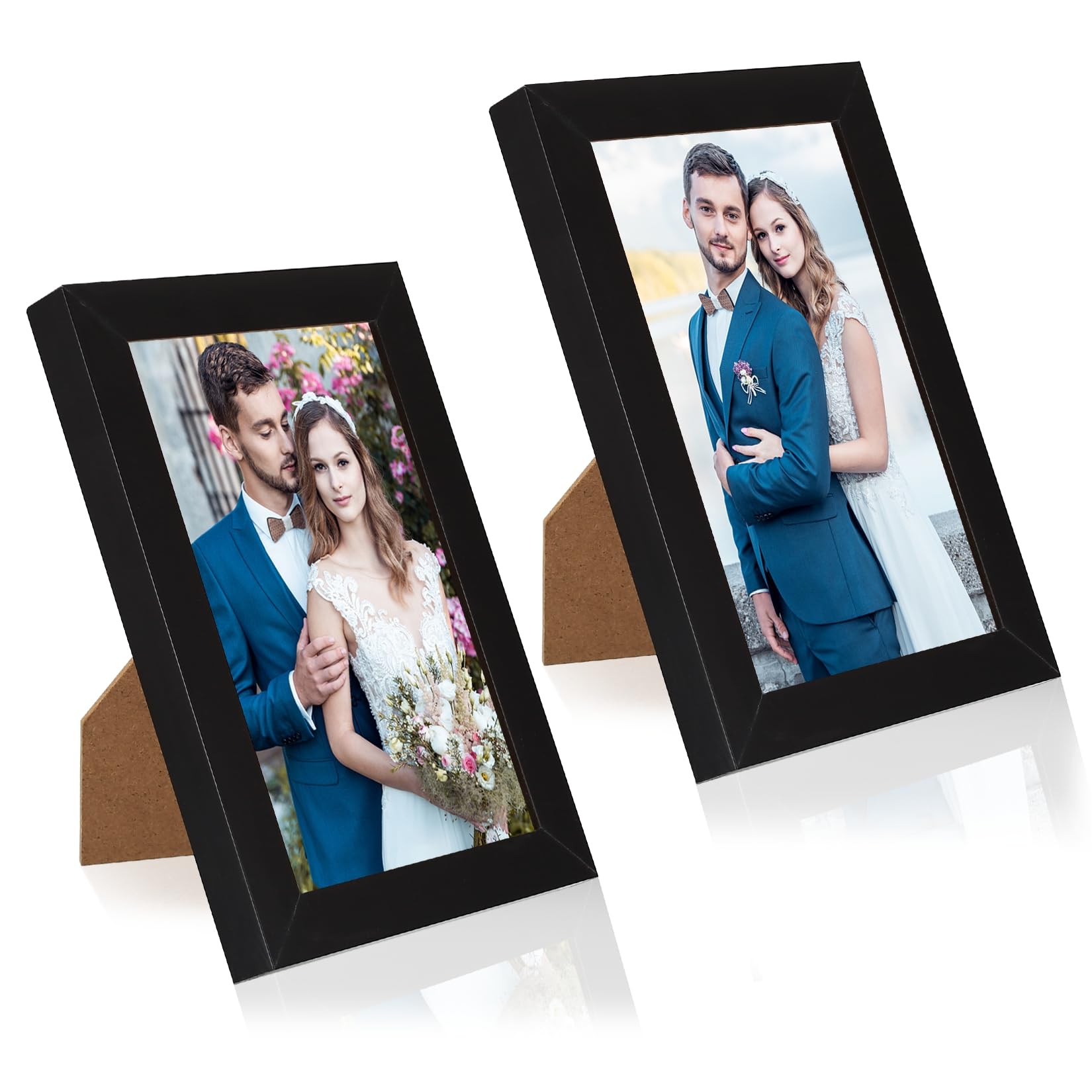 4x6 Picture Frame, 2 Pack Photo Frame Black Picture Frame for Wall and Tabletop, Plastic 4x6 Family Picture Frame for Vertical or Horizontal Display Photo Picture Frames