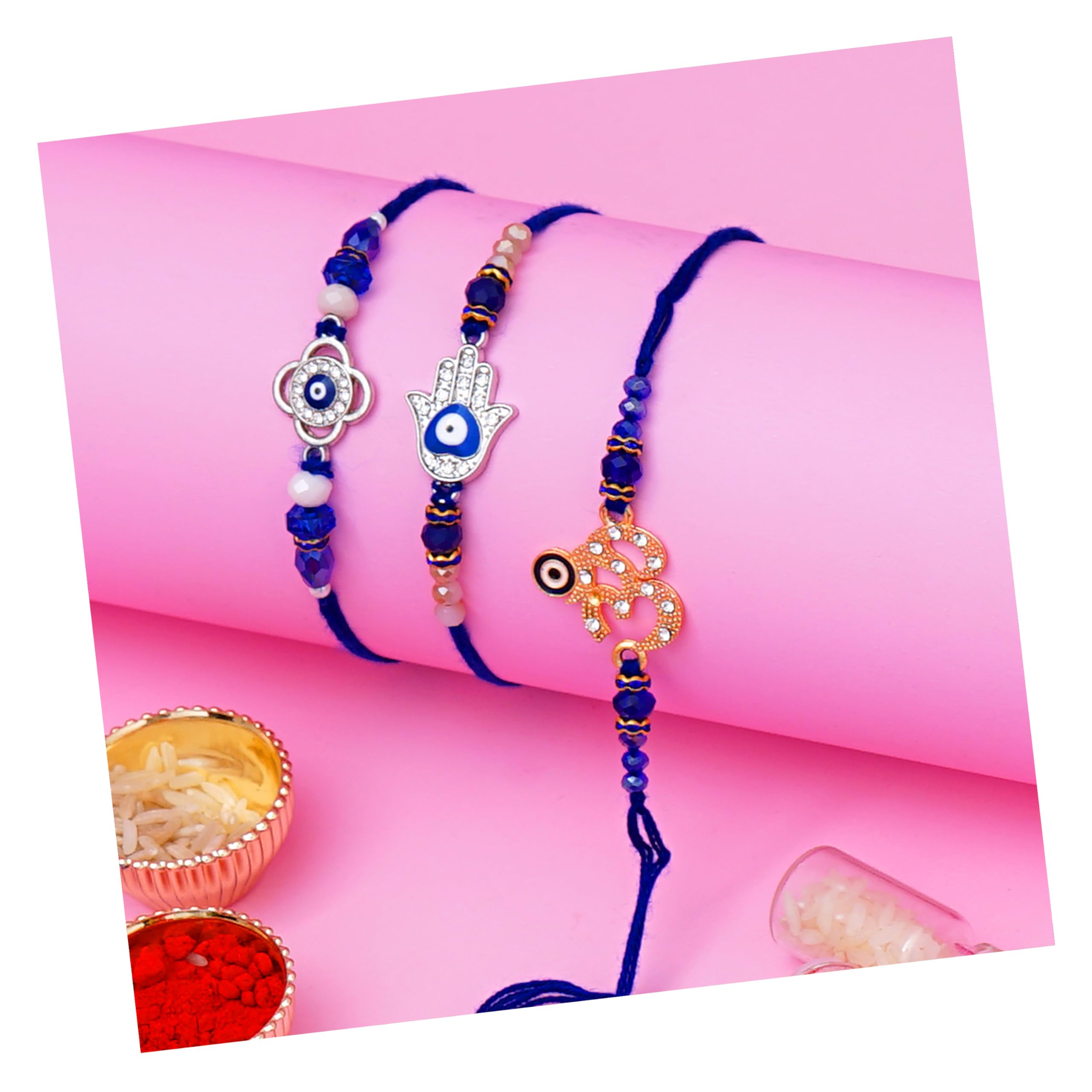 Viditi Evil Eye Rakhi for Brother | Set of 3 Designer evil eye Rakhi Combo Set with Roli Chawal Pack | evil eye rakhi for Kids hamsa hand, Turtle and evil eye Rakhi for Bhai Bhaiya (multicolor) (B0DB2C535B) Amazon Price History, Amazon Price Tracker