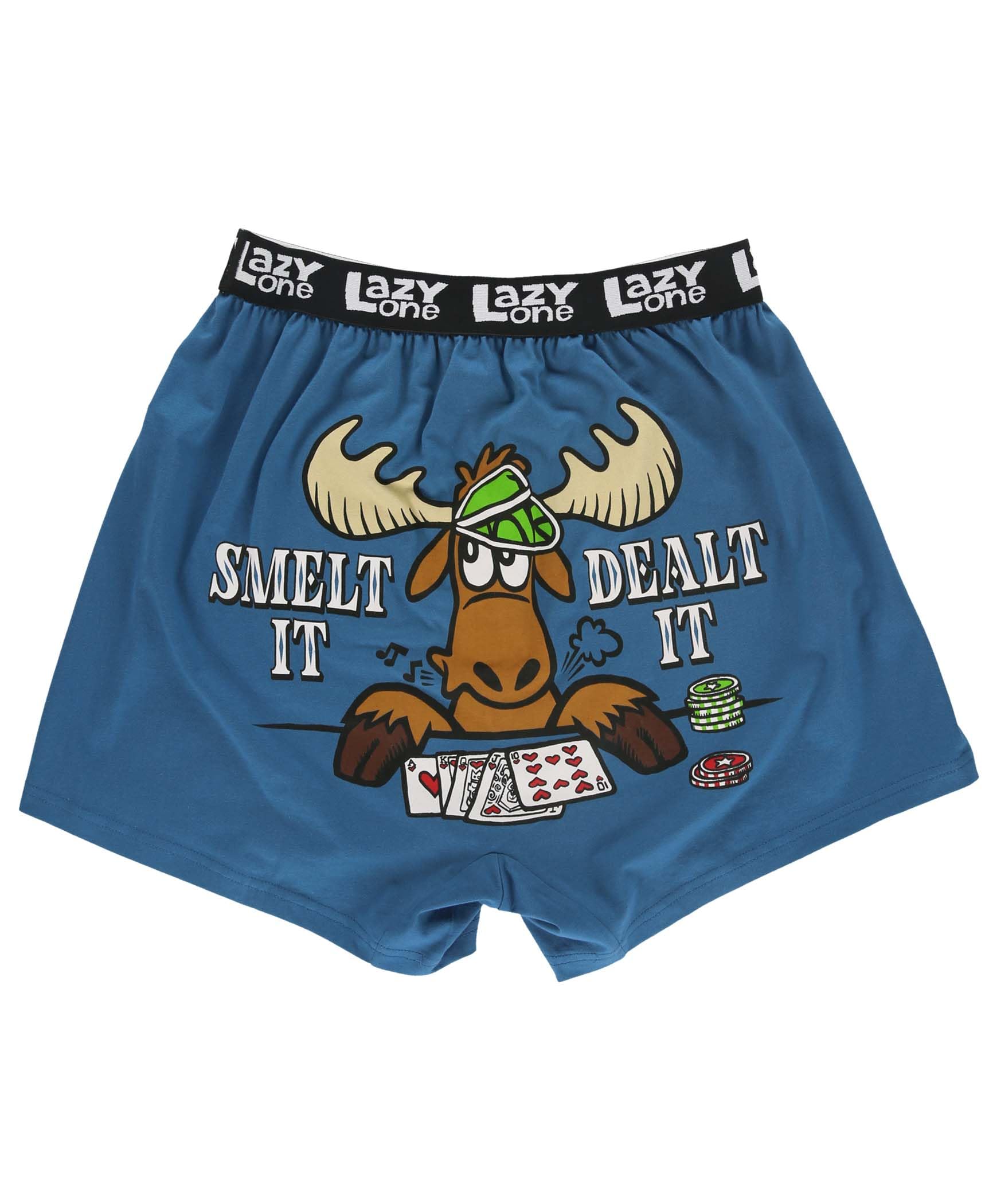 Lazy One Men's Smelt It Dealt It Moose Boxers Funny Animal Boxers, Humorous Underwear, Novelty Boxer Shorts, Gag Gifts For L
