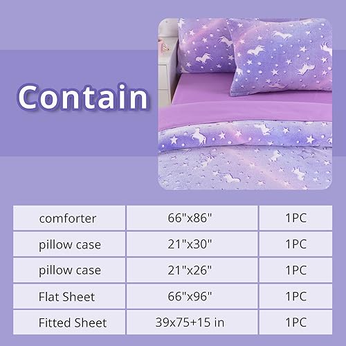 Miniatura 9 de ROYALAY Juego de edredón de 7 piezas para niños que brillan en la oscuridad juego de ropa de cama tamaño matrimonial para adolescentes y niños