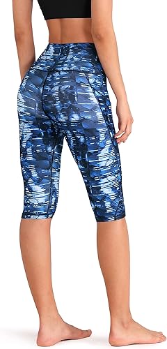 Miniatura 234 de ODODOS - Leggings tipo capri de mujer, no se traslucen y modelan el abdomen, con cintura alta y bolsillos; para hacer yoga, atletismo, ejercicio