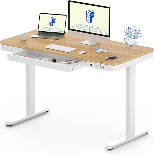 FLEXISPOT Comhar Electric Standing Desk with Drawers Charging USB Port,