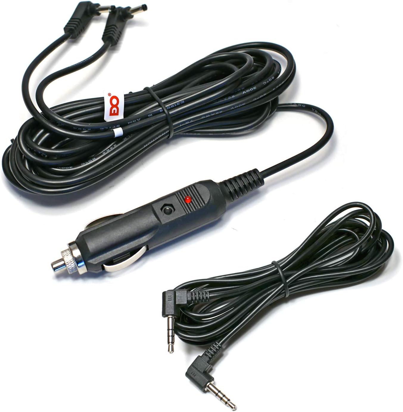 EDO Tech 11 Ft Car Charger Adapter Power Cord & 10 Ft Audio Video Av Cable for Philips Dual Screen Portable DVD player Pet941d/37 Pd9012m/37 Pd9016/37 Pd9000/37 Pb9011/37 Pd7012/37 Ly-02 Ay4133 Ay4197