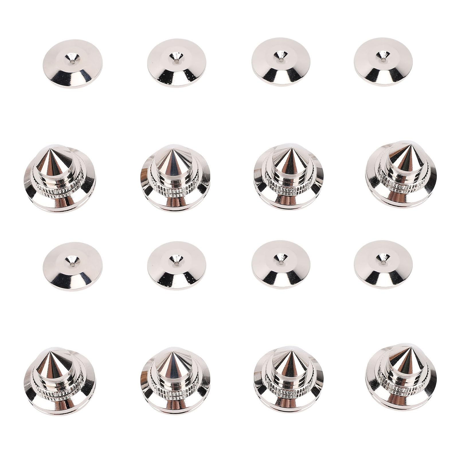 Fockety Punte Isolanti per Altoparlanti, Piedini Isolanti per Giradischi in Rame per Assorbimento delle Vibrazioni, Punte per Subwoofer con Dadi di Livellamento Regolabili in Altezza per