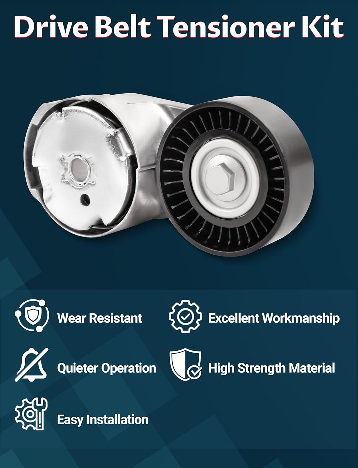 Belt Tensioner Serpentine Belt Tensioner - Compatible with 200, 300, Town & Country; Charger, Challenger, Durango, Grand Caravan, Journey; Grand Cherokee; 1500, ProMaster - Replaces 05184617AD.