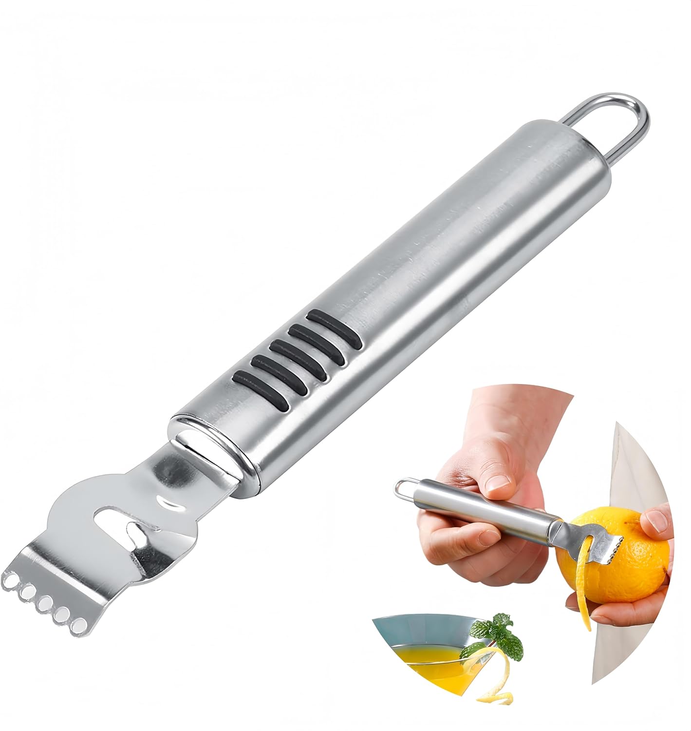Stainless Steel Lemon Zester Grater, Lemon Zester Tool, Citrus Zester Grater, Zester Tool for Orange Citrus Peeler