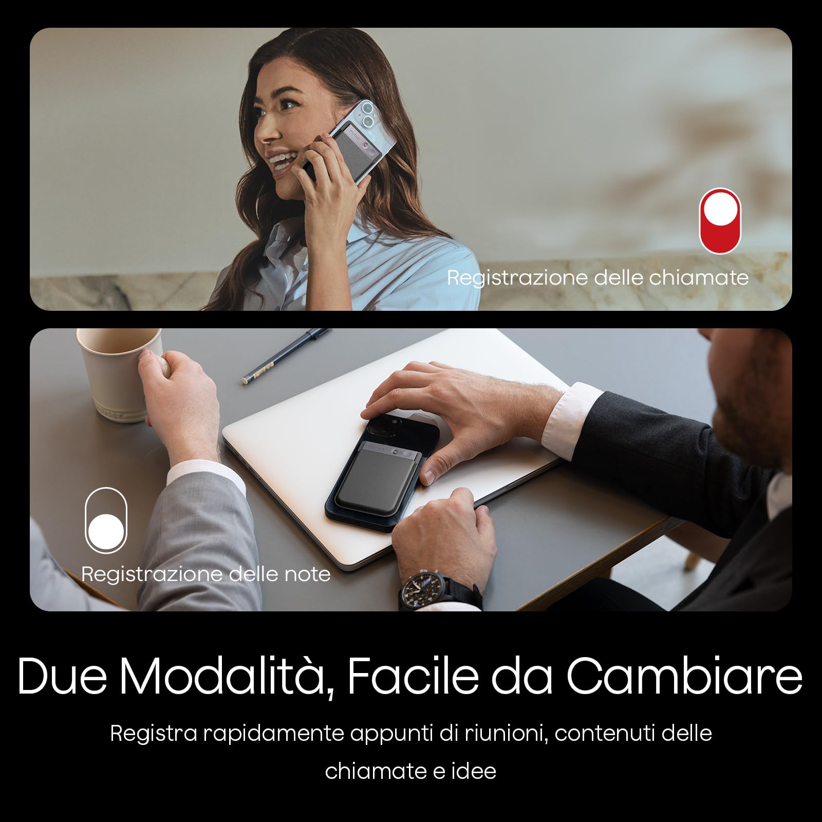Plaud Note Registratore Vocale AI Professionale Audio Digitale con Custodia Trascrivi Riassumi con Tecnologia AI Supporta 112 Lingue Controllo App Perfetto per Riunioni Lezioni Chiamate Colloqui