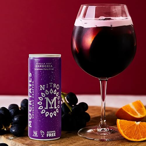 Miniatura 3 de Mocktails Paquete de 12 latas de nitro de sangría sin alcohol, premiada bebida sin alcohol, cargada con nitrógeno, bebida de cóctel artesanal de