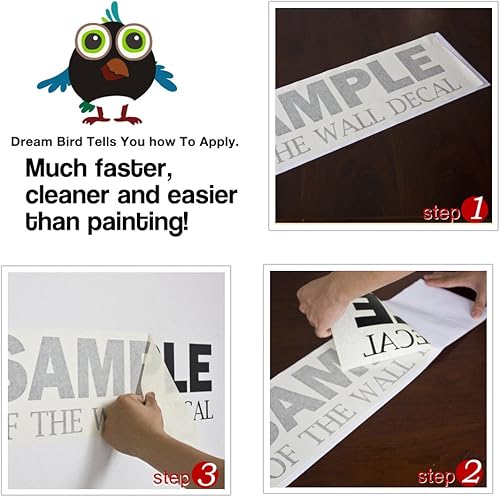 Miniatura 5 de DigTour WallArt Life is Too Short to Be Anything But Happy - Vinilo con texto en inglés "Wall Lettering", Vinilo, Café Oscuro