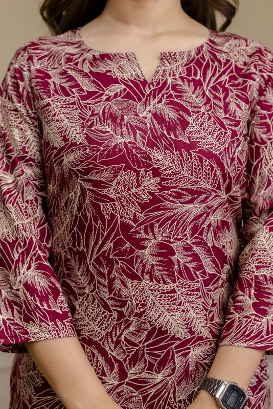 Image of New Rayon Floral Printed Regular Tunic Top for Women | Women Formal Top