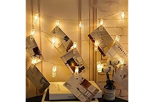 Twinkle Star String Lights for Hanging Pictures with Clips