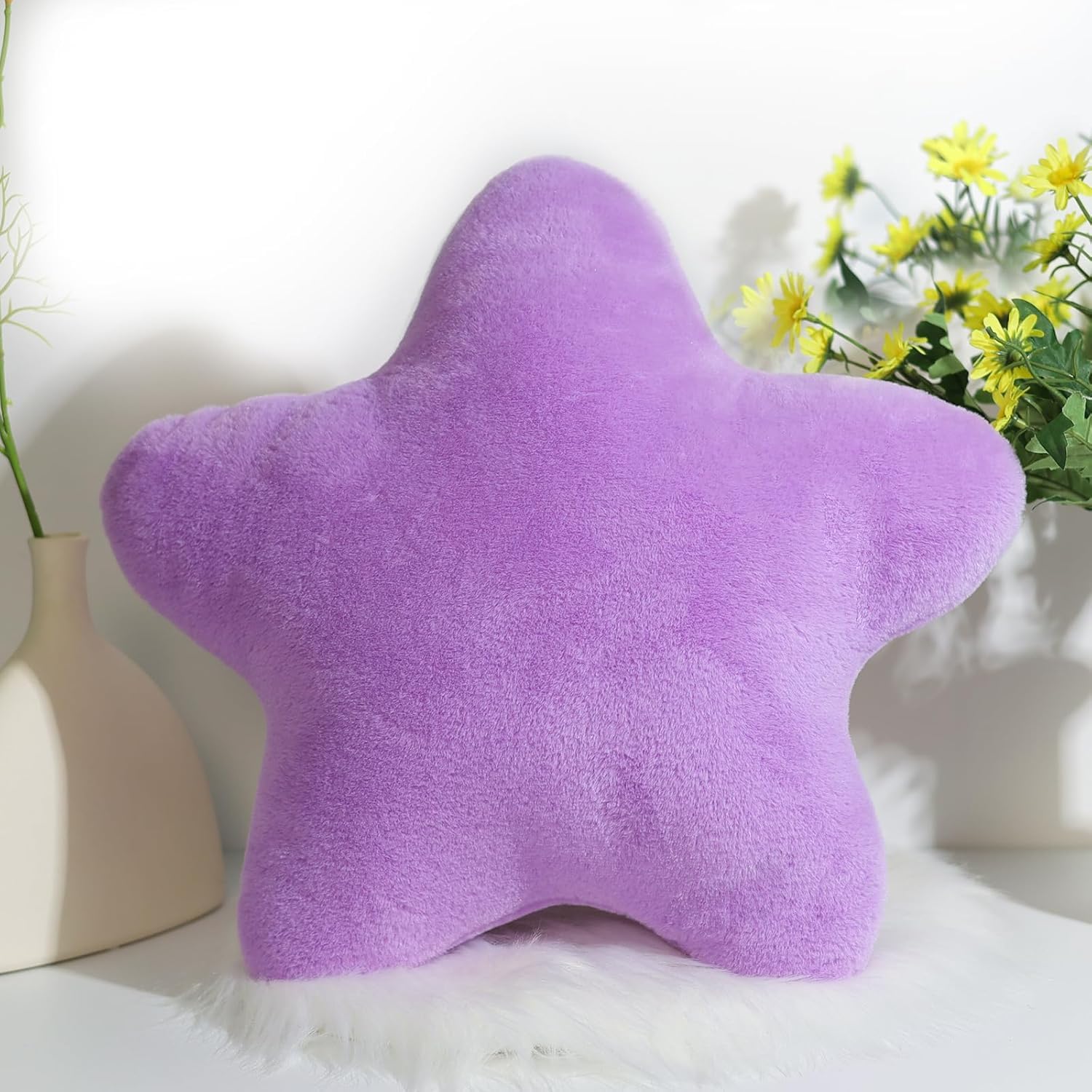 Cuscino decorativo per bambini, in peluche, per la cameretta dei bambini, morbido, a forma di stella, per la decorazione della casa (verde, 40 cm)