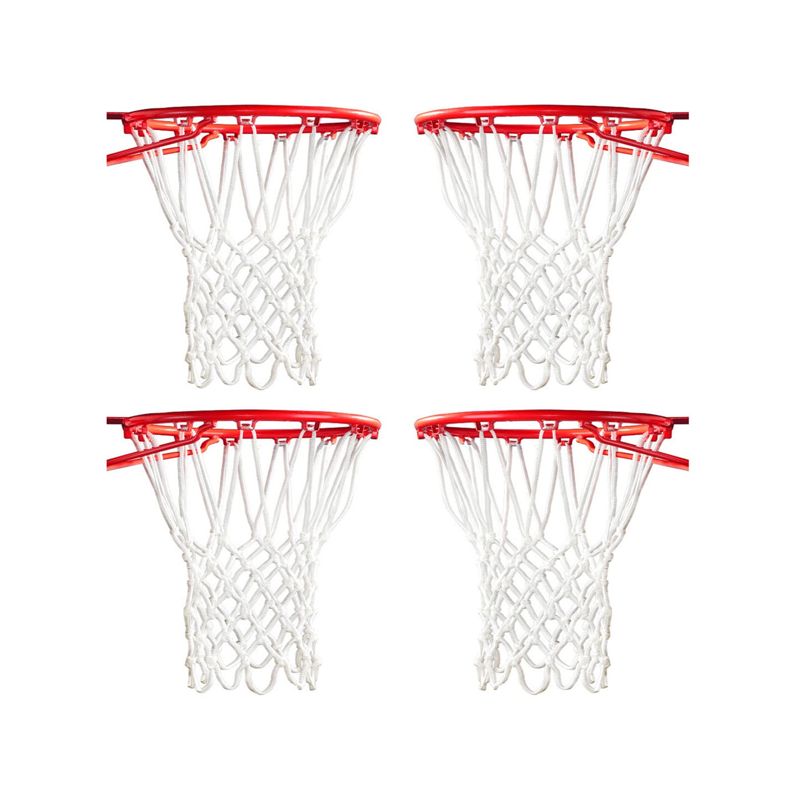 2 Pcs /4 Pcs /6 Pcs Professional Thick Heavy Duty Basketball Nets Replacement Basketball Hoop Net Bold Polyester Woven Rope Basketball Net Outdoor or Indoor Fits Standard 12 Loops (Red White Blue)
