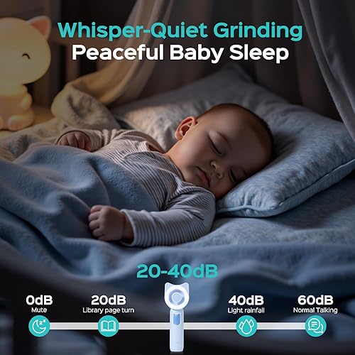 Miniatura 5 de COSLUS Cortador de uñas eléctrico para bebé lima de uñas suave para bebé con diseño silencioso y luz de 360, seguro para el recorte de sueño, kit de