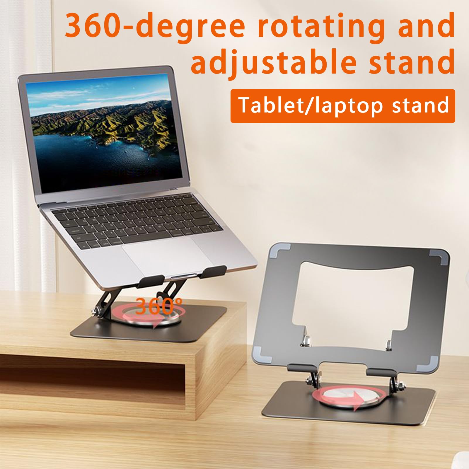 Soporte para Laptop de Escritorio Soporte Plegable portátil Ajustable 360°