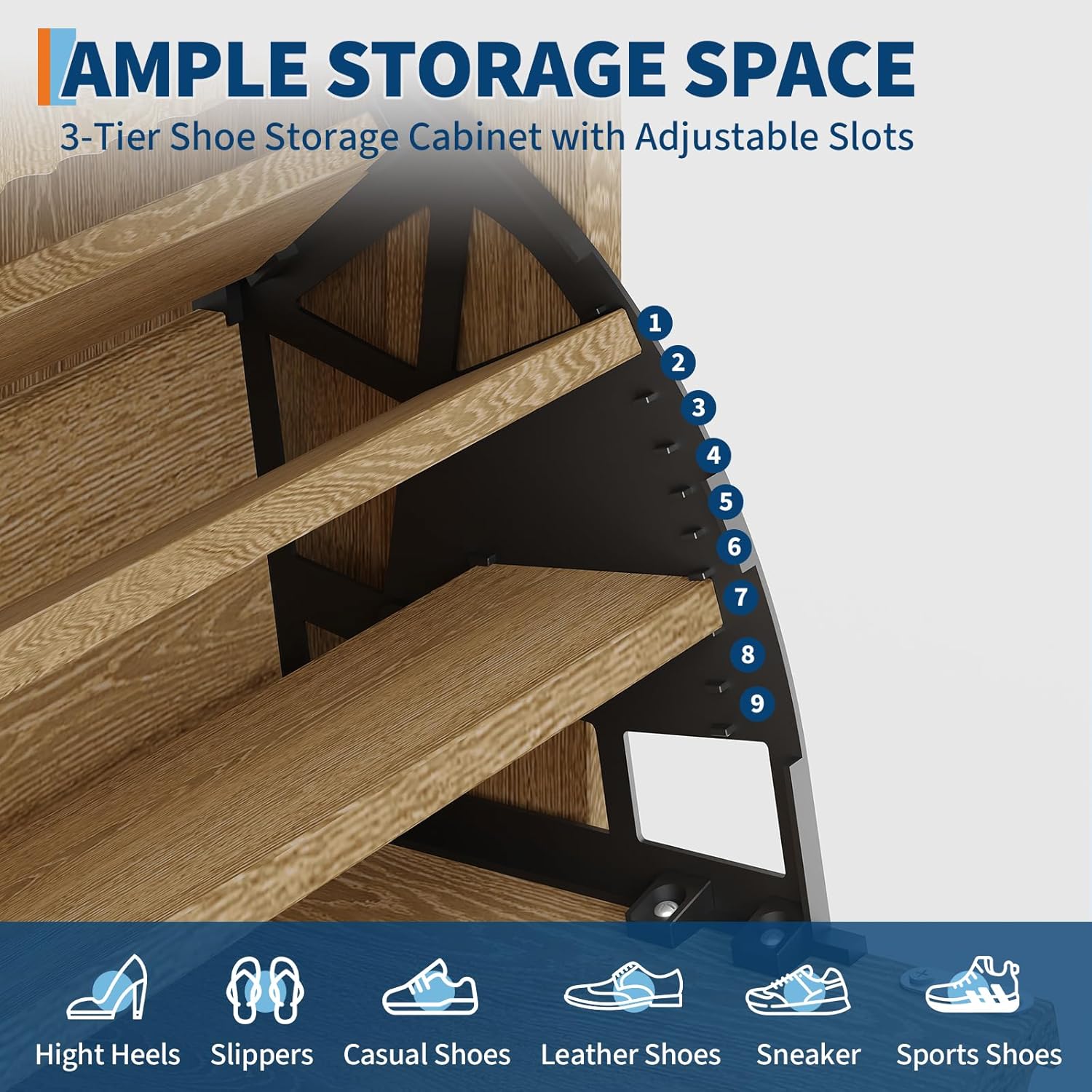 Garvee Fluted Wood Shoe Storage Cabinet for Entryway with 2 Flip Drawers & Adjustable Shelves, 48" Tall Freestanding Hidden Narrow Shoe Organizer Rack with Top Drawer for Hallway, Living Room