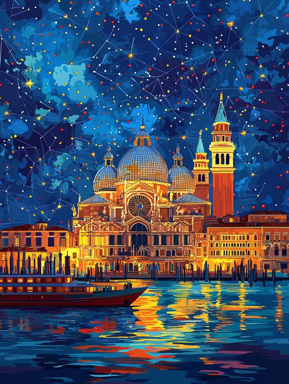 Vista notturna della città Dipingere con i Numeri per Adulti, 70x90cm a-97 | Pittura a Olio Kit, fai da te Quadri da Dipingere Numerat, Adulti Bambini Hobby Creativi,Pittura Adulti Decora la Casa Regalo