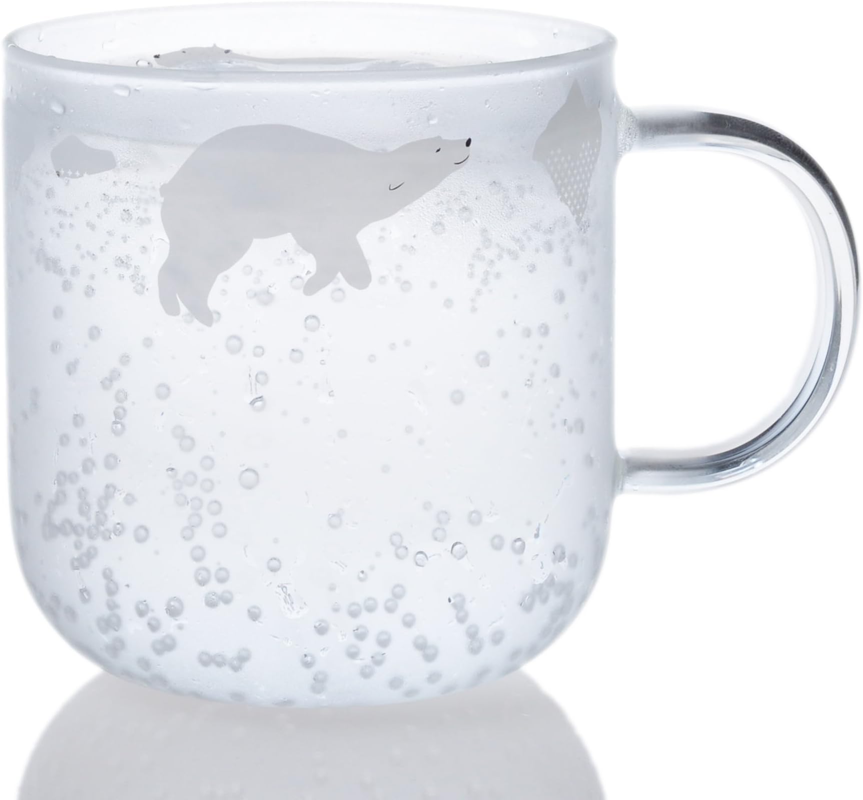 Polar Bear Glass Coffee Cup 12oz with Handle by Mascotcases – Mugs for Drinking Tea, Latte, Espresso, Juice, Beer,Wine or Water 350ML