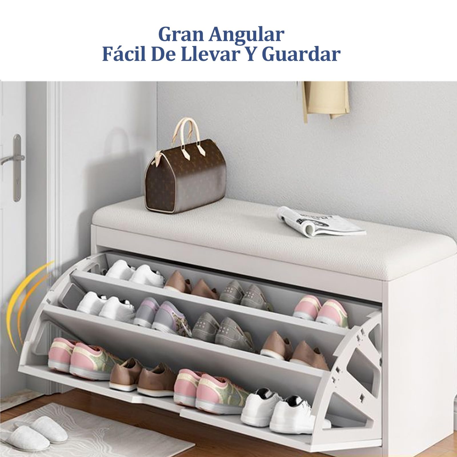 Estanteria Zapatos con Asiento 17-30cm Fondo Zapatero De Madera Zapatero Recibidor Entrada 50cm-100cm Ancho Instrucciones De Instalación Bajo Cerrado(White,39" Lx9 W/100X24cm)