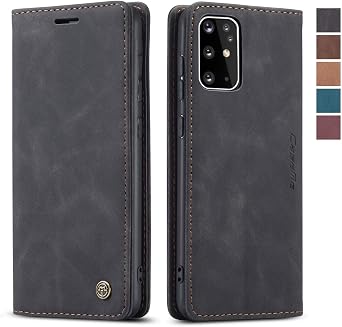 CaseMe Wallet Case Compatible With Samsung Galaxy S20+ Plus, Magnetic Stand Flip Protective Cover With ID & Credit Card Slots Holder for Galaxy S20+ Plus Black