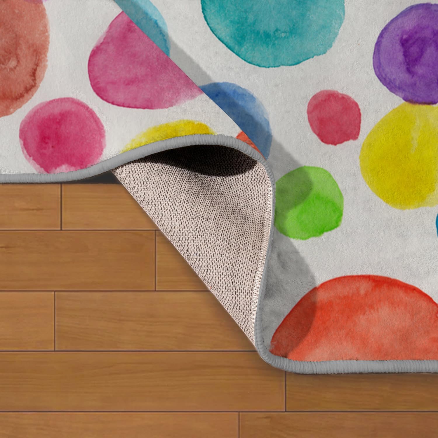 Ansouyi Colorful Non-Slip Area Rugs, Washable Rug Carpet for Living Room Home Decor Rugs for Game Room Classroom Bedroom Dining Kindergarten Room (Colorful Polka Dot, 2x3ft)