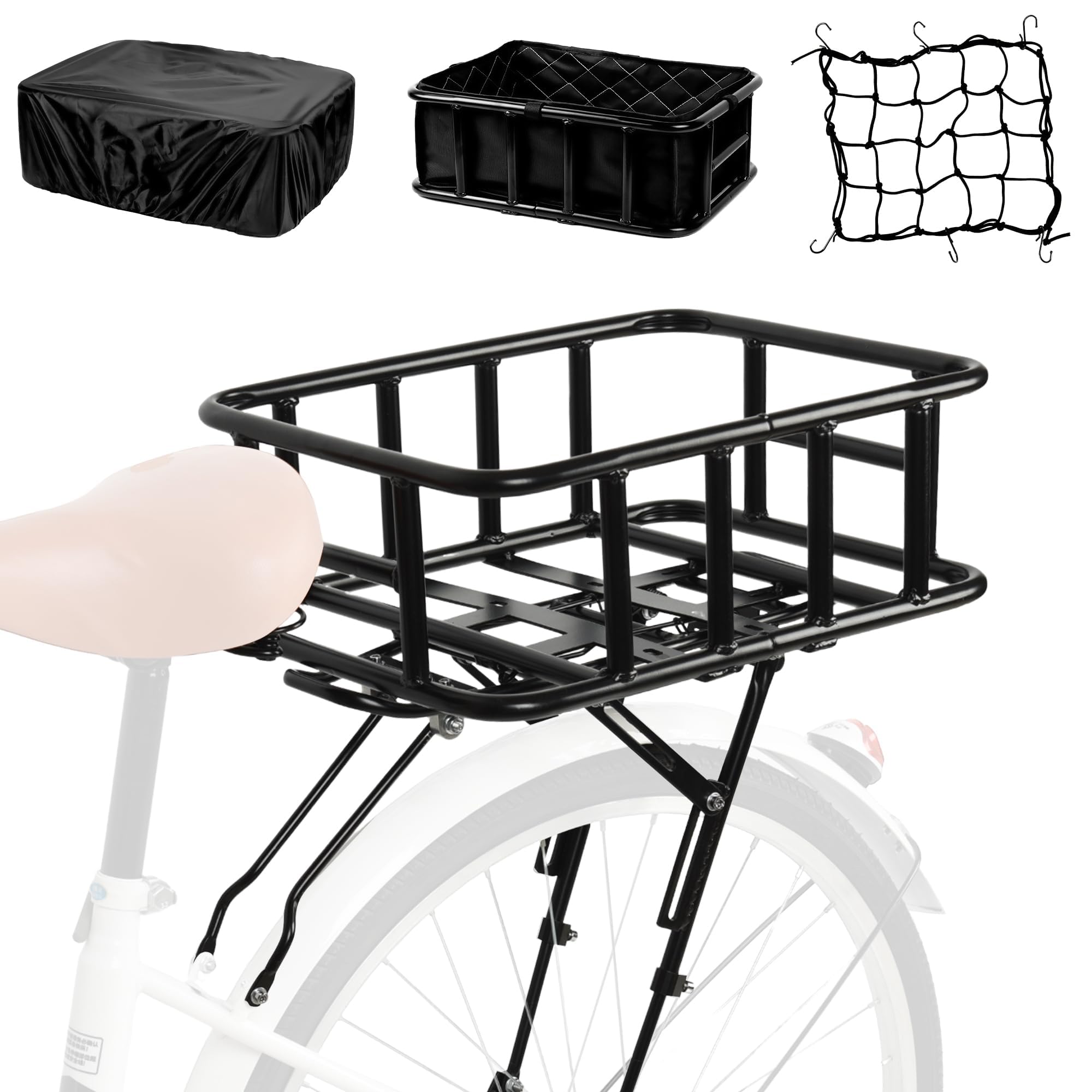 SAMRELAX Universal Rear Bike Rack with Basket
