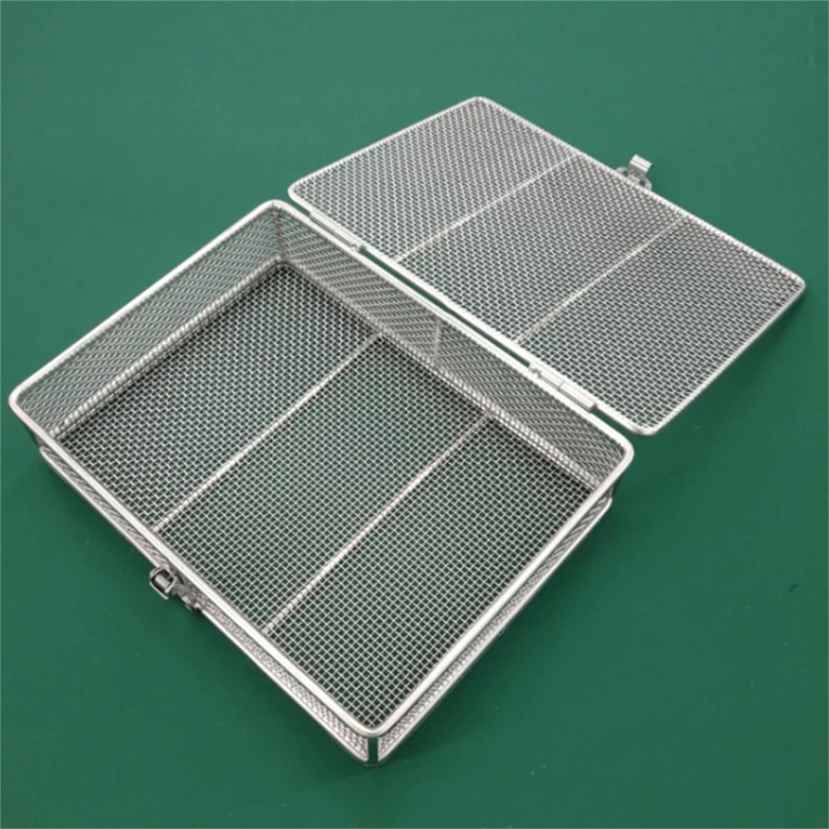 Cestas de esterilización para instrumentos médicos de acero inoxidable 304; bandejas para instrumentos y cestas de malla perforada para esterilización, aptas para instrumentos quirúrgicos,480*250*70mm