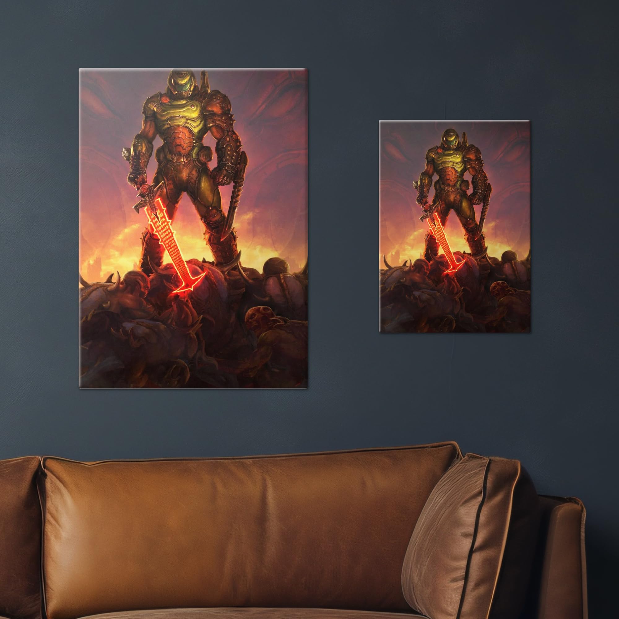 Displate - Poster In Metallo - Montato a Magnete - DOOM - The DOOM Slayer