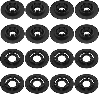 SING F LTD 16PCS Car Floor Mat Clips 3D08645214PK 3D0864523B41 Carpet Anti-Slip Buckle Plastic Clip Round Fixing Grip Clamps Mounting Retainer Black