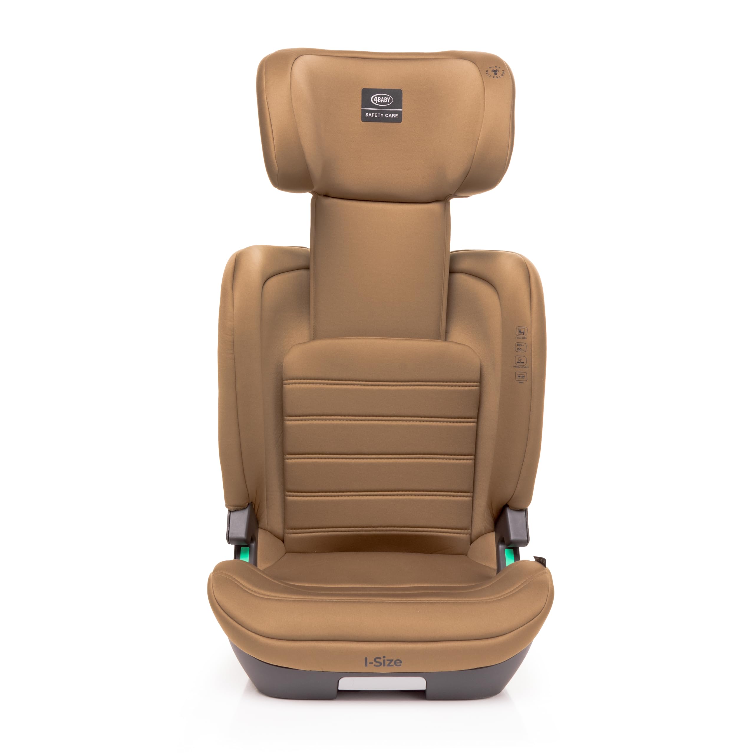 4Baby Kindersitz mit einfache ISOFIX-Montage App-Fix, 100-150 cm, verstellbar,15-36 kg, i-Size (Mokka)