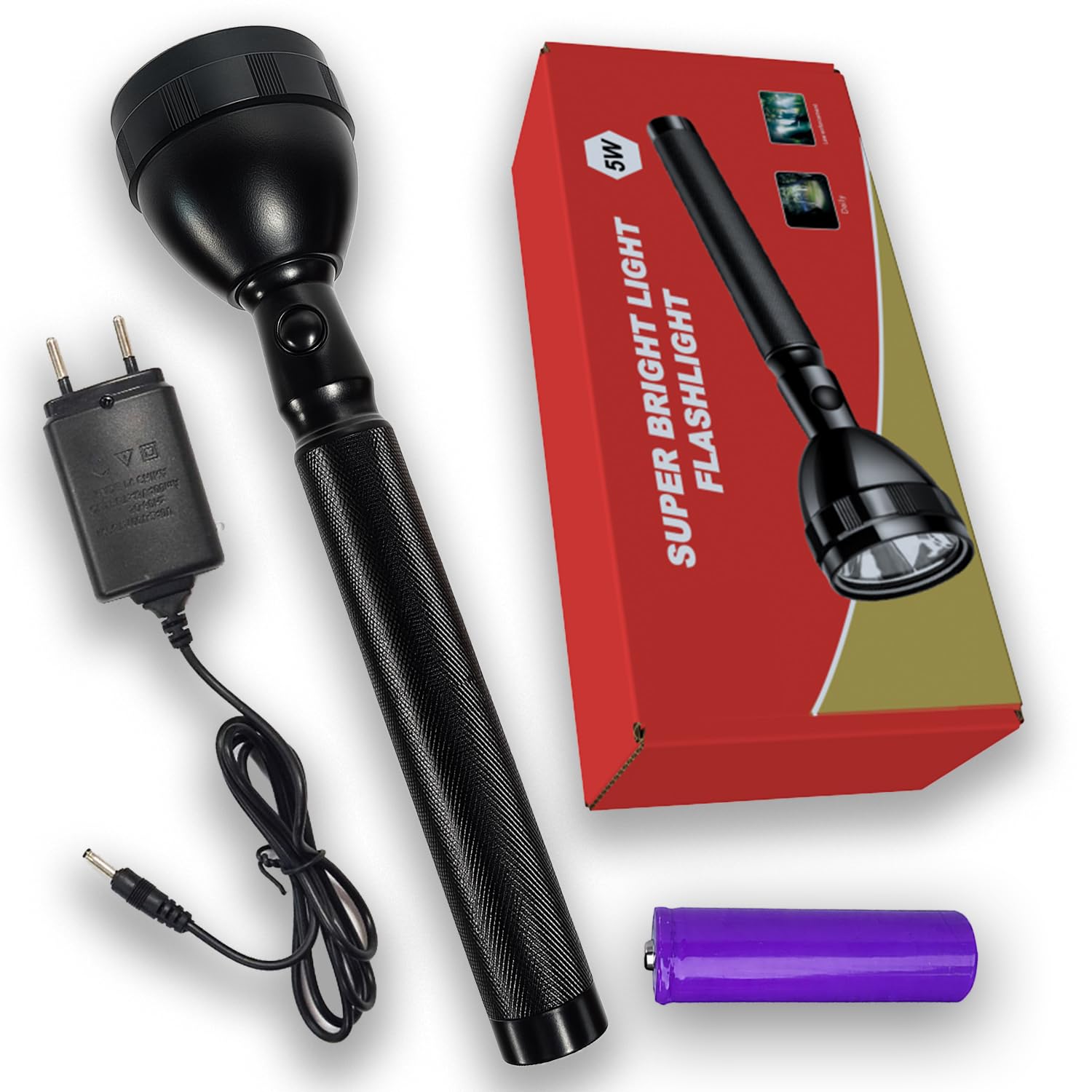 High Power Rechargeable Flashlight with Dual Lighting Mode, Long Distance Front Beam, Rear Study Light, Durable Non-Slip Handle, Ideal for Home, Outdoor, Emergency, Camping & Travel-image-14