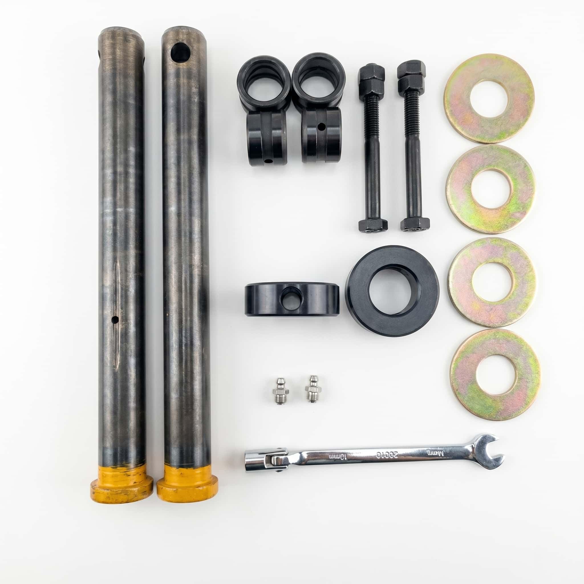 17-teiliges Minibagger Löffel-Bolzen & Buchsen Reparatursatz,schweißfrei | Passend für 25 mm Bolzen,230 mm Länge,geeignet für Yanmar,Kubota Motoren,kompatibel mit Takeuchi,Bobcat,JCB Kubota Baggern