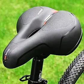 Selim Banco de Bicicleta Alta Densidade Alto Conforto com Sinalizador Traseiro – Ergonômico, Largo e Vazado – Compatível com Modelos Universais